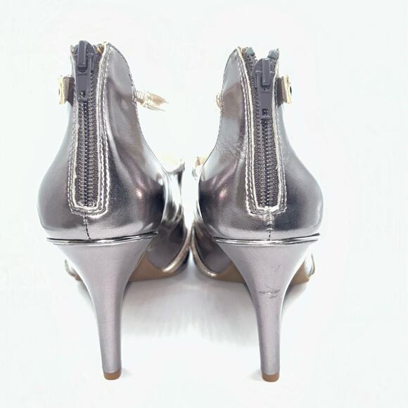 Alfani‎ Step N Flex Heels Womens 10M Dark Pewter Gold Straps Siennahp Pumps NEW - Picture 9 of 15